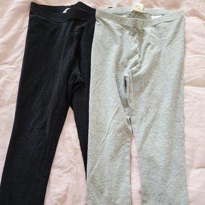 H&M Girls Set of 2 Pairs Capris Back and Grey Size 10/12